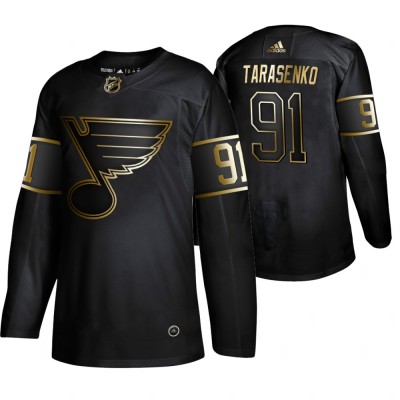 Adidas St. Louis Blues #91 Vladimir Tarasenko Men's 2019 Black Golden Edition Authentic Stitched NHL Jersey